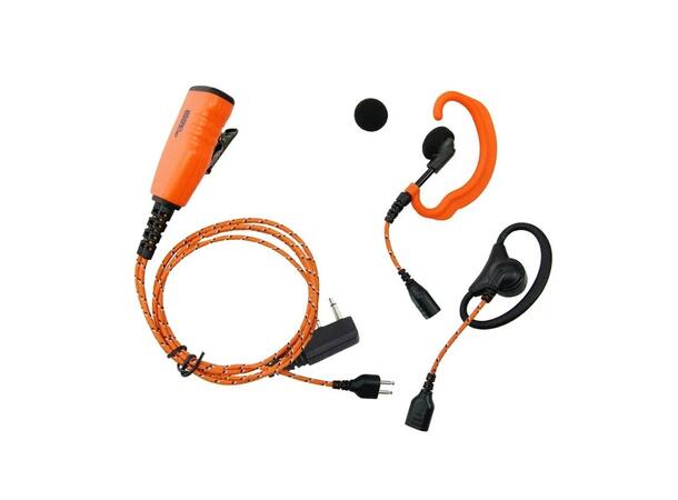 ICOM PRO-U610L Orange tygkabel, "3-i-1" C & D-bygel / Peltor & mikrofon/PTT