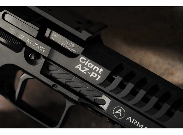 Arma Zeka AZ-P1 Giant. Trijicon mount 9x19 Major. Black