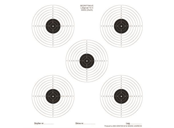 Skive 10m Bedrift Luftgevær 25x25
