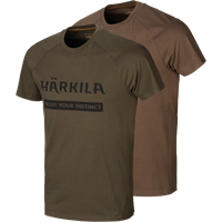 Harkila logo t-shirt 2-pack Willow green/Rustique clay
