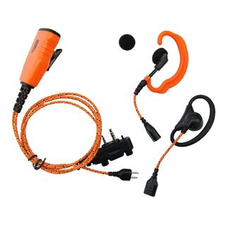ICOM PRO-U610LA Orange tygkabel, "3-i-1" C & D-bygel / Peltor & mikrofon/PTT