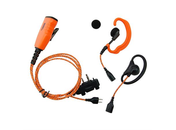 ICOM PRO-U610LA Orange tygkabel, "3-i-1" C & D-bygel / Peltor & mikrofon/PTT