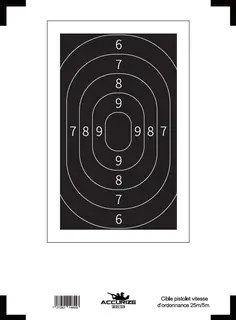 Accurize skive Ciblet pistol vitesse d&#180;ordonnance 25m/5m