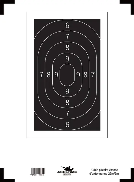 Accurize skive Ciblet pistol vitesse d´ordonnance 25m/5m 