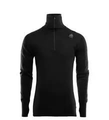 Aclima DoubleWool Polo w/zip M Jet Black/ Marengo