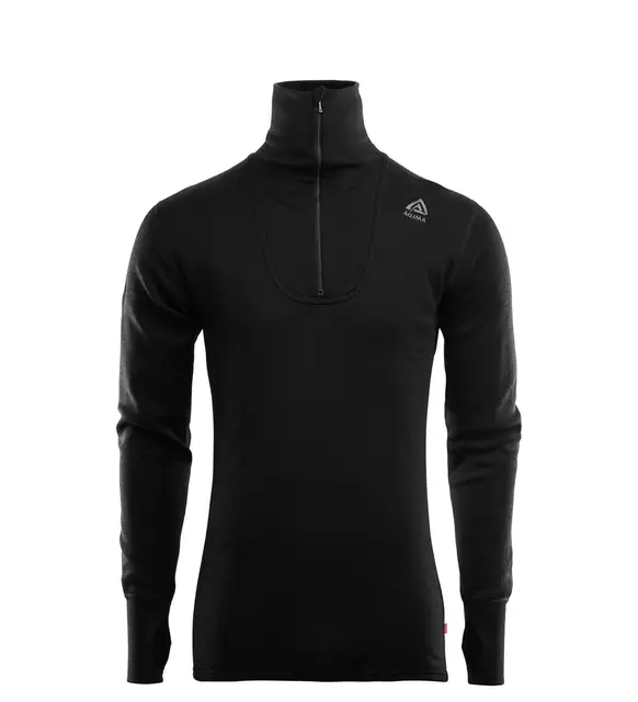 Aclima DoubleWool Polo w/zip M Jet Black/ Marengo 