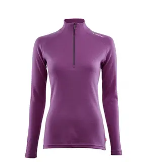 Aclima WarmWool Mock Neck w/zip, Woman Sunset Purple M