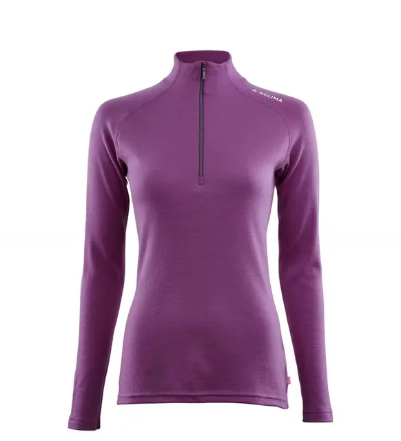 Aclima WarmWool Mock Neck w/zip, Woman Sunset Purple M 