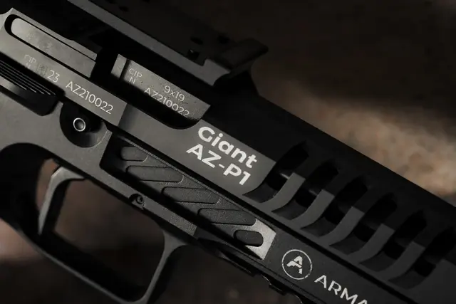 Arma Zeka AZ-P1 Giant. Trijicon mount 9x19 Major. Black 