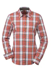 Blaser Ladies Poplin Blouse Gerda olive/natur/orange checked