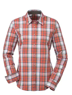 Blaser Ladies Poplin Blouse Gerda olive/natur/orange checked