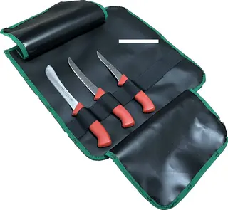 Sanelli Slaktesett. 14cm, 16cm,18cm kniv med oppebevaringsbag for kniver