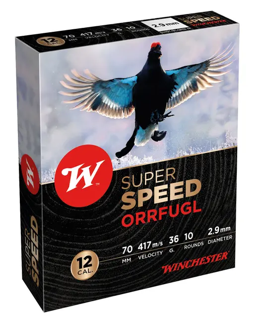 Winchester Super Speed 12/70 36 gram #5 Orrfugl- blypatron 
