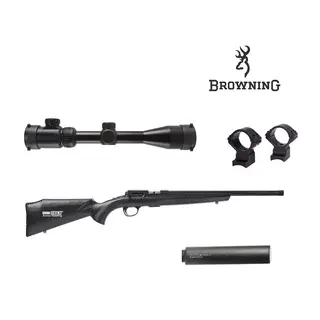 Browning T-Bolt Carbon 22LR V&#229;penpakke Optic Science kikkert, montasje, demper
