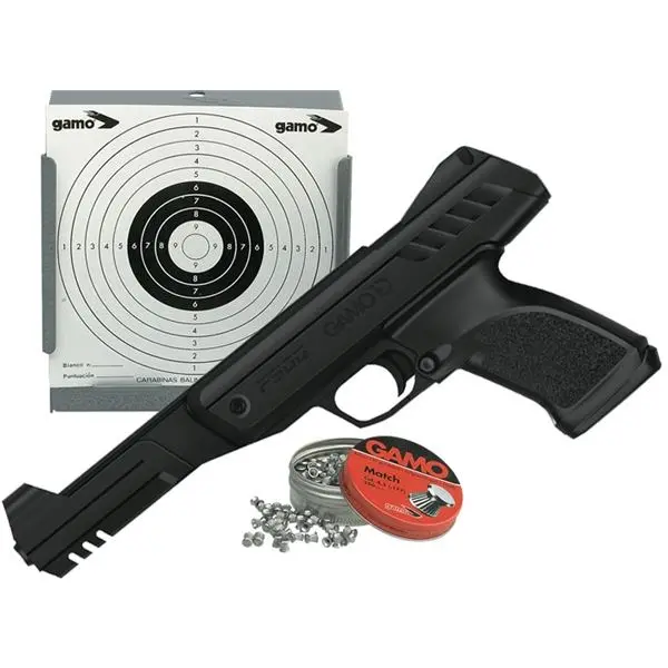 Gamo P 900 luftpistol sett 4,5mm med kuler, kulefanger og skiver 