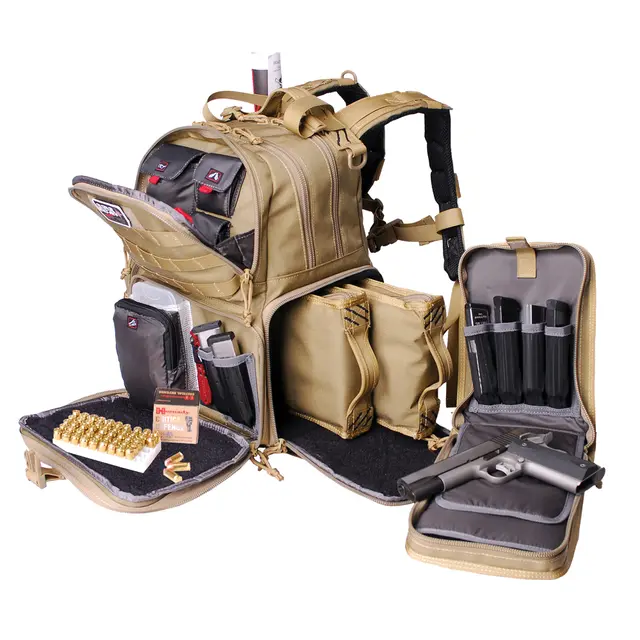 GPS TACTICAL RANGE BACKPACK for 3 håndvåpen, svart 