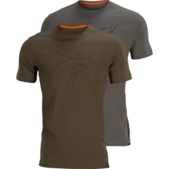 Härkila  graphic t-shirt 2-pack Willow green/Grey