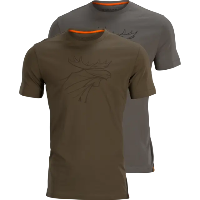 Härkila  graphic t-shirt 2-pack Willow green/Grey 