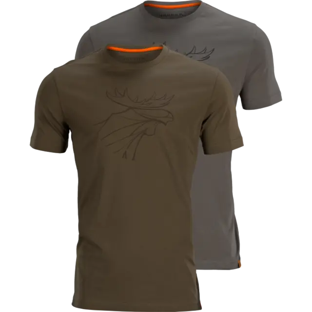 Härkila graphic t-shirt 2-pack Willow green/Gray M 