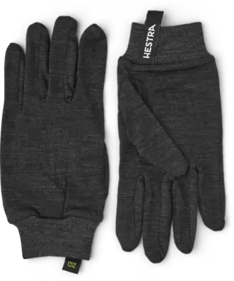 Hestra Merino Wool Liner Active 5 finger Charcoal 