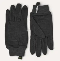Hestra Merino Wool Liner Active 5 finger Charcoal