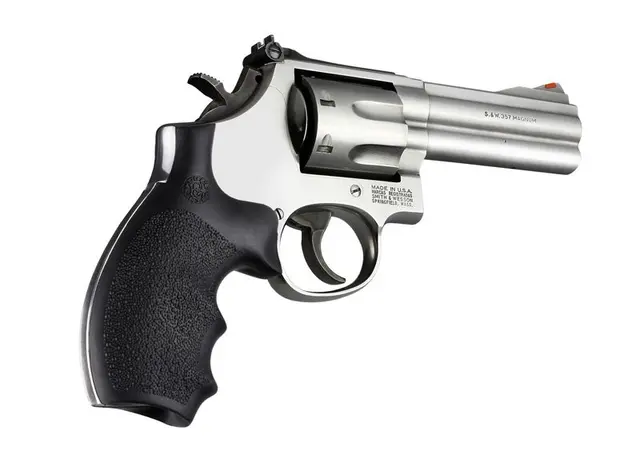Hogue S&W K/L ramme Round Butt gummi Bantam Style sort Black 