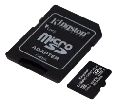 KINGSTON CanvSelect Plus 32GB microSDHC 100R + ADP, Klasse 10