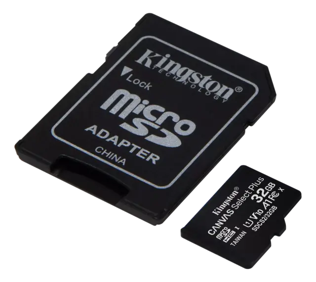 KINGSTON CanvSelect Plus 32GB microSDHC 100R + ADP, Klasse 10 