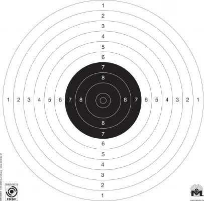 Skive Kromer 1/2m pistolskive Approbert ISSF "presisjon" 