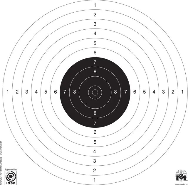 Skive Kromer10m Luftpistol 17x17 Approbert ISSF 