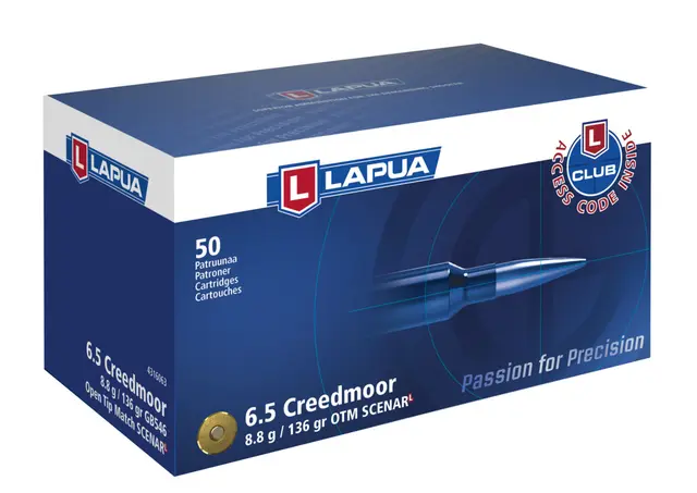 Lapua 6,5 Creedmoor 8,8g / 136grs ScenarL 