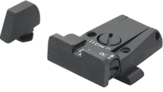 LPA SPR Glock Justerbart siktesett Svart Svart korn og svart baksikte.