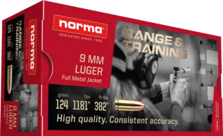 Norma 9mm Luger FMJ 124gr