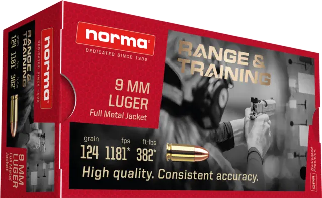 Norma 9mm Luger FMJ 124gr 