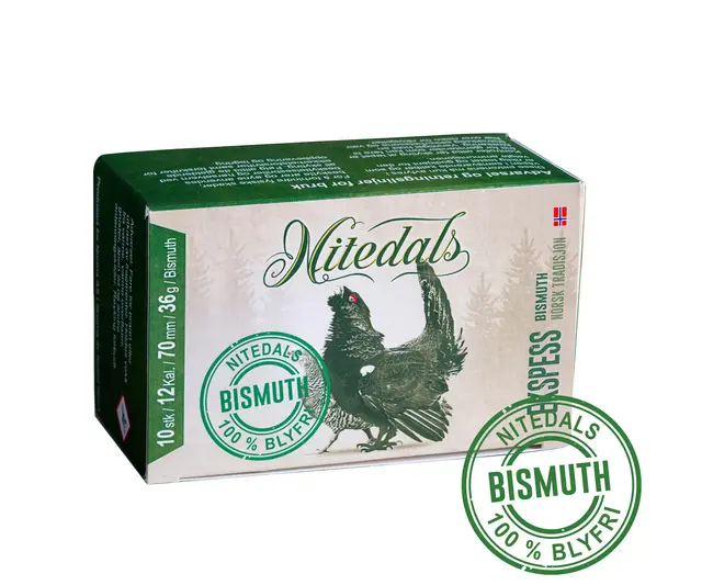 Nitedals Ekspress Bismuth 20/70 US4 28 g Bismuthpatron godt egnet til småviltjakt 