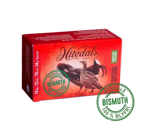 Nitedals Spesial Bismuth 12/70 US4 34 g Bismuthpatron godt egnet til småviltjakt 