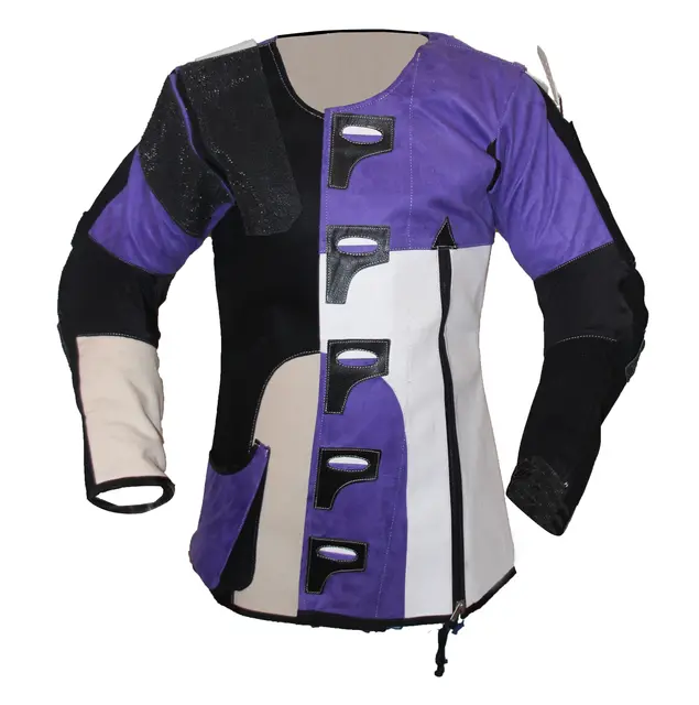 Skytterjakke Senior Canvas/Skinn LILLA/SORT/HVIT 
