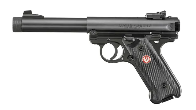 Ruger MK IV Target  Blånert gjenget .22lr 14cm pipe, 1/2"x28 