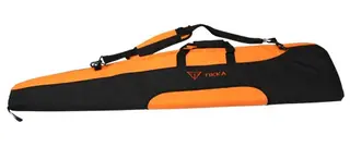 Tikka Riflefutteral, svart-orange Polstret. Med skulderstropp