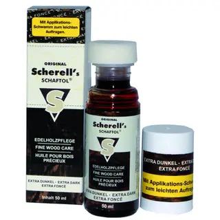 Schaftoil, ekstra mørk 50ml med påføringssvamp