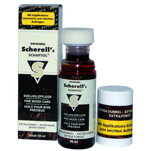 Schaftoil, ekstra mørk 50ml med påføringssvamp 