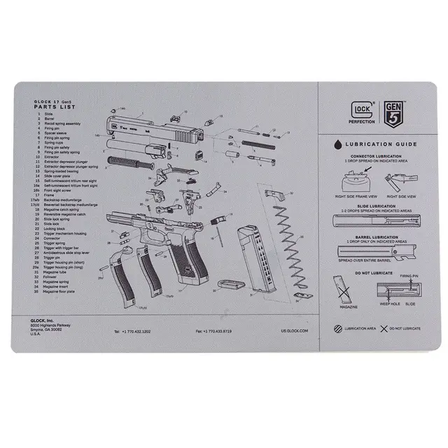 Glock Underlagsmatte G17 Gen5 - neopren 