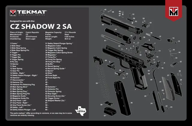 TEKMAT pussematte CZ Shadow 2 SA - neopren 