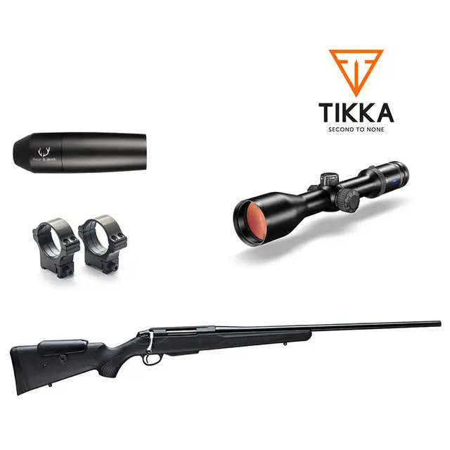 Tikka T3x Lite adjustable våpenpakke 6,5x55/308 Win - 51cm, M15x1, Zeiss HT 